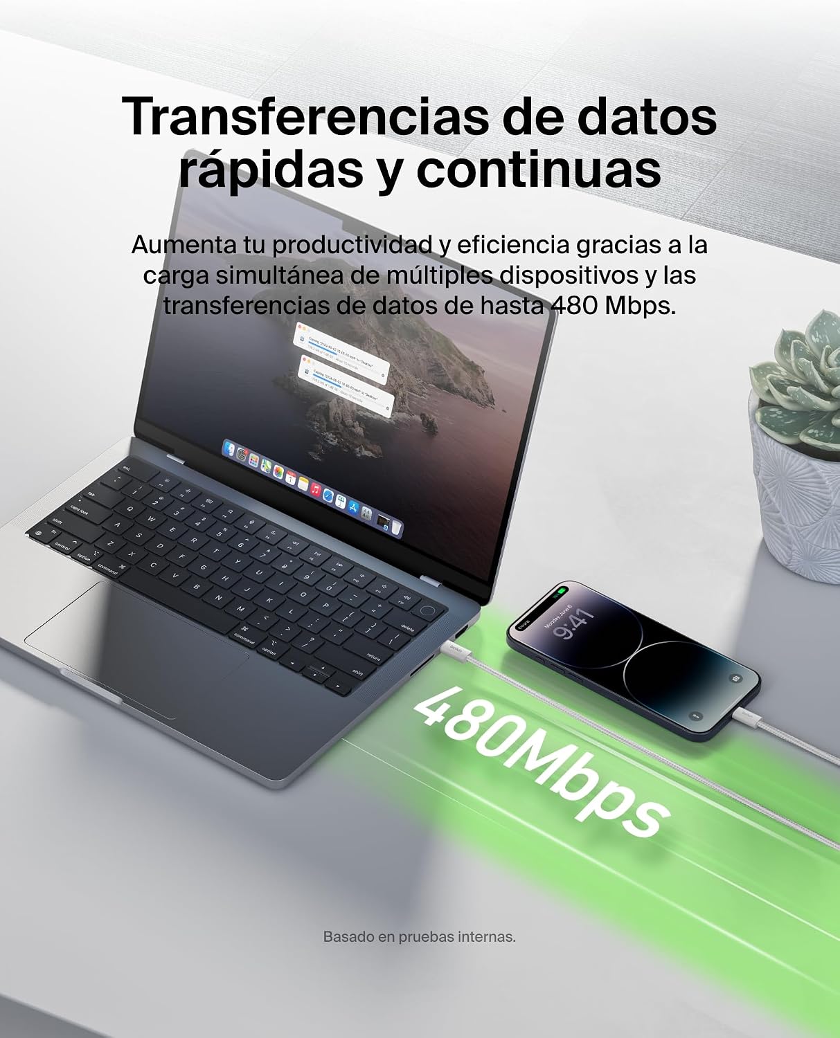 Thumbnail 5 de Belkin BoostCharge 1,5 m USB‑C a Lightning