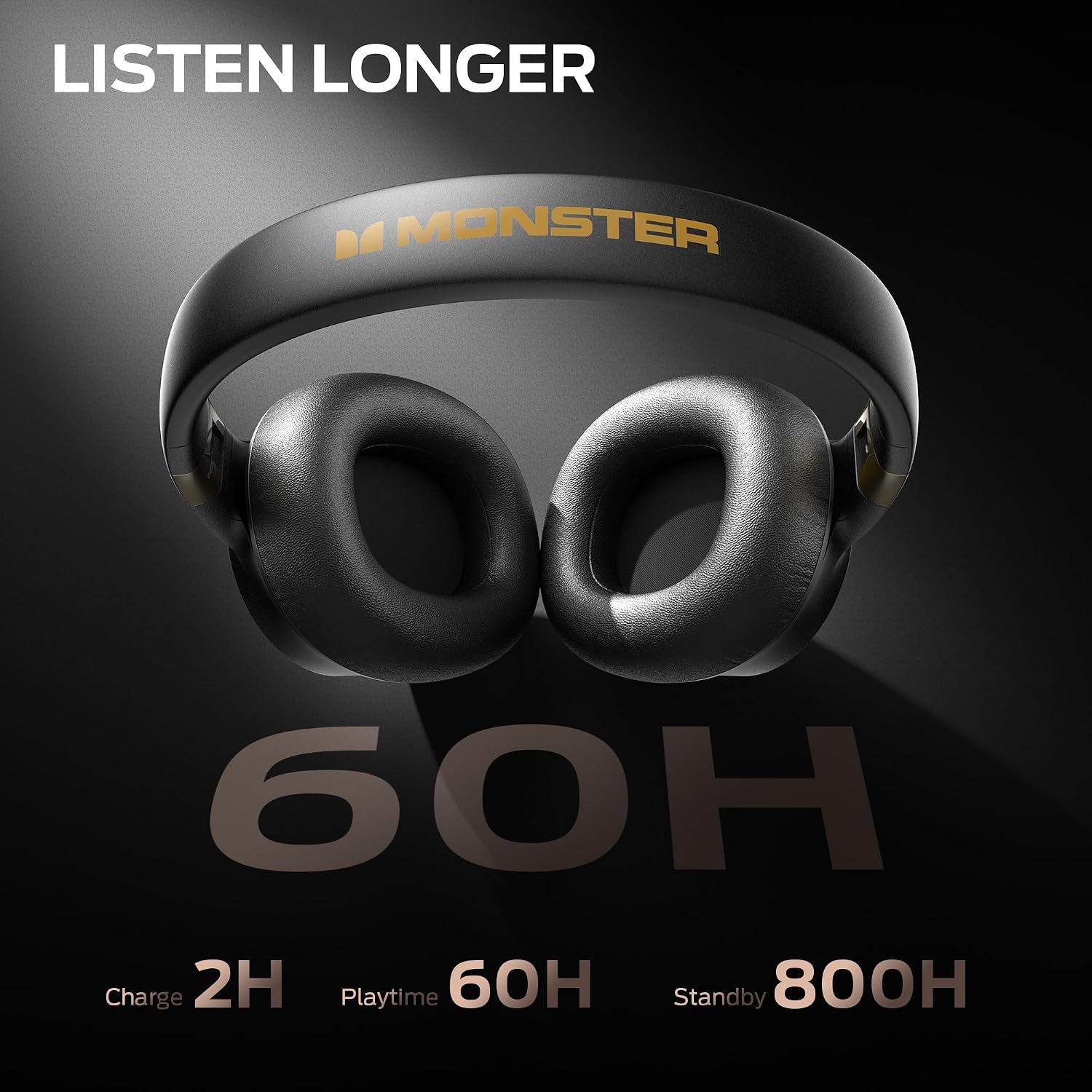 Detalle de Monster wireless headphones, 60-hour playtime