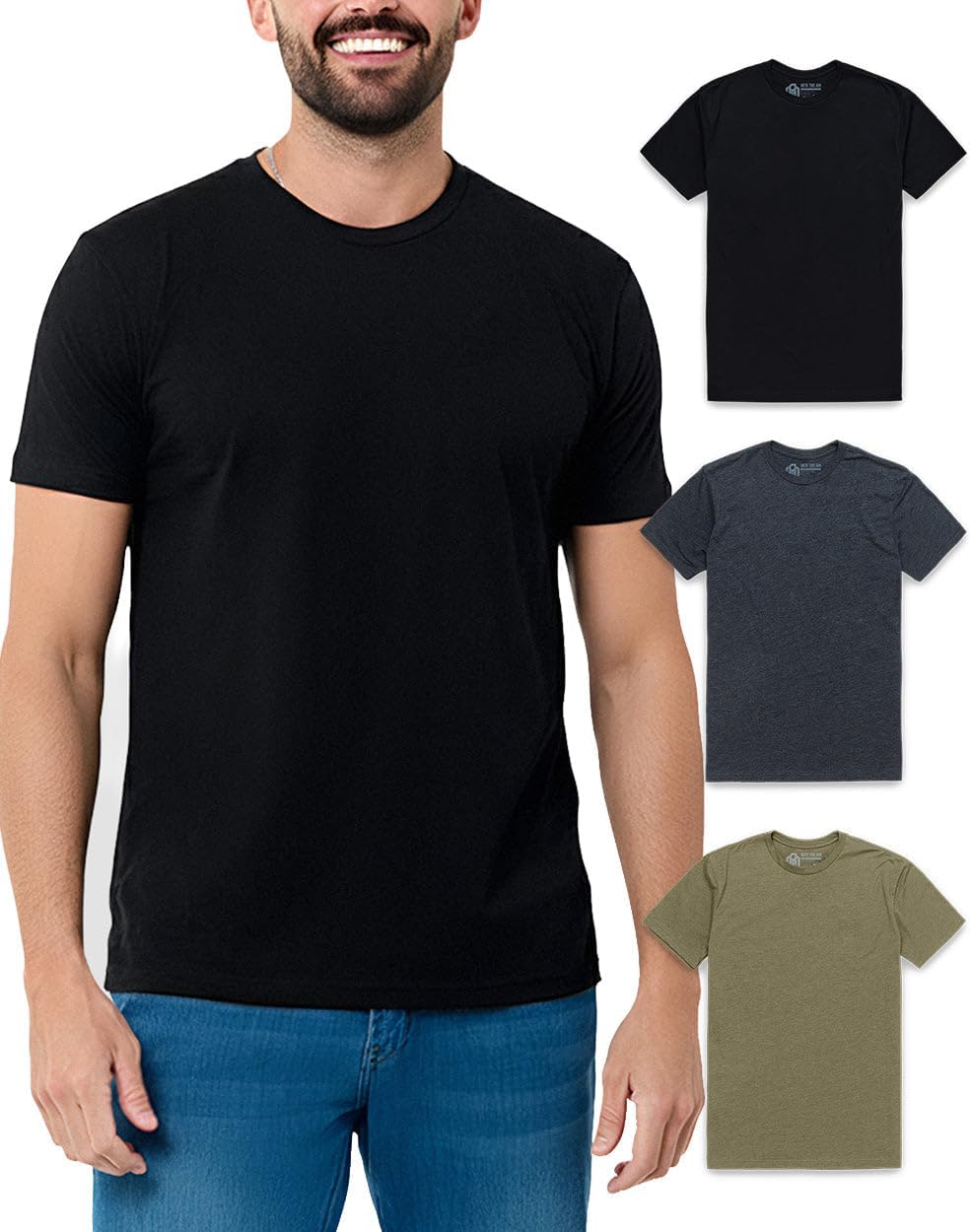 Detalle de INTO THE AM Men’s Athletic Fit T-Shirts (Soft Cotton Blend, Crew Neck) — Sizes S–4XL