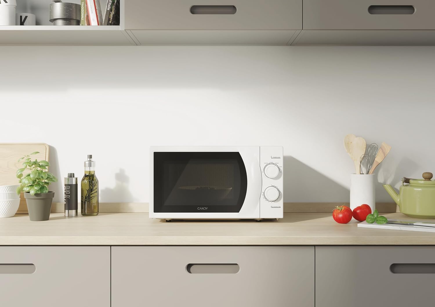 Detalle 2 de Candy Idea Forno a Microonde 20 L - 700 W, 6 livelli, Defrost, Timer e Segnale Fine Cottura, Bianco (CMW2070M)
