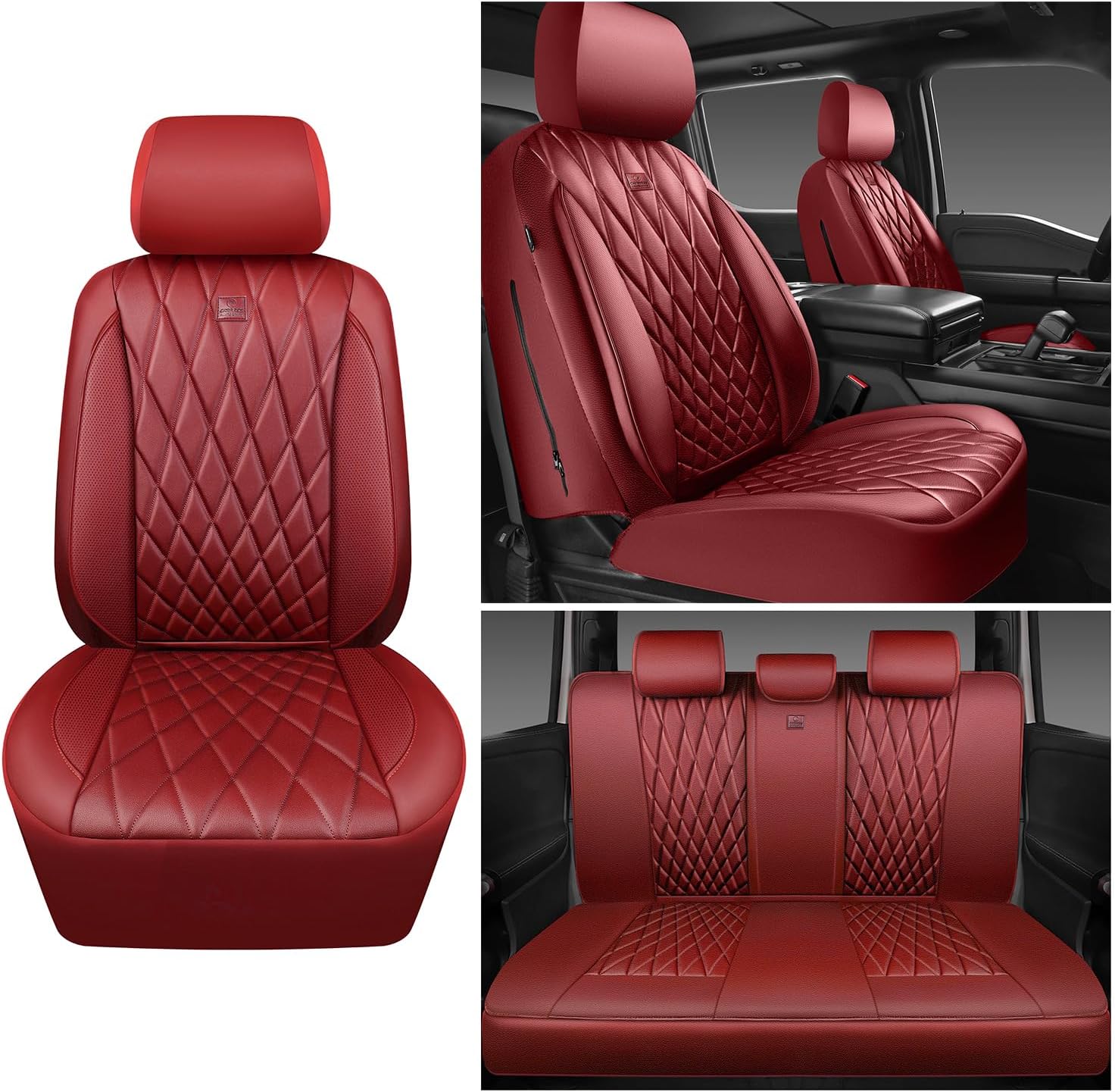 Thumbnail 6 de CAR PASS Piping Full Seat Covers 5-piece Set