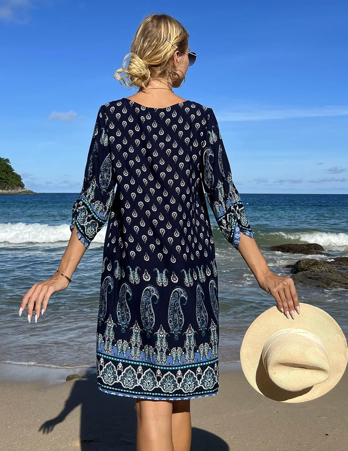Thumbnail 4 de Zeagoo Sommerkleid Boho Tunika