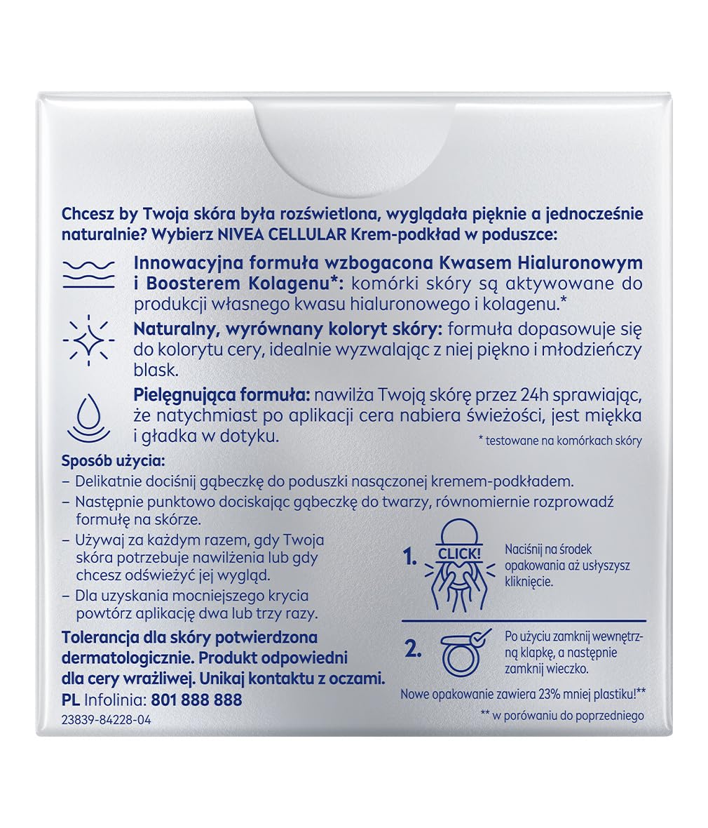 Thumbnail 1 de NIVEA Cellular Expert Finish 3in1 Pflege Cushion LSF 15 Make-up Cushion (helle Hauttöne) – Packung mit 2