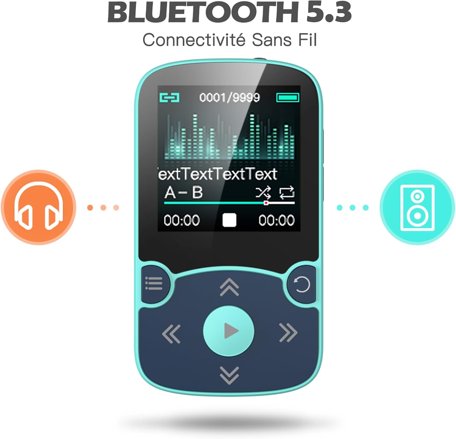 Thumbnail 2 de AGPTEK AGPTEK 64Go MP3 Bluetooth 5.3 avec clip – baladeur sport portable HiFi (FM, podomètre, enregistreur vocal)