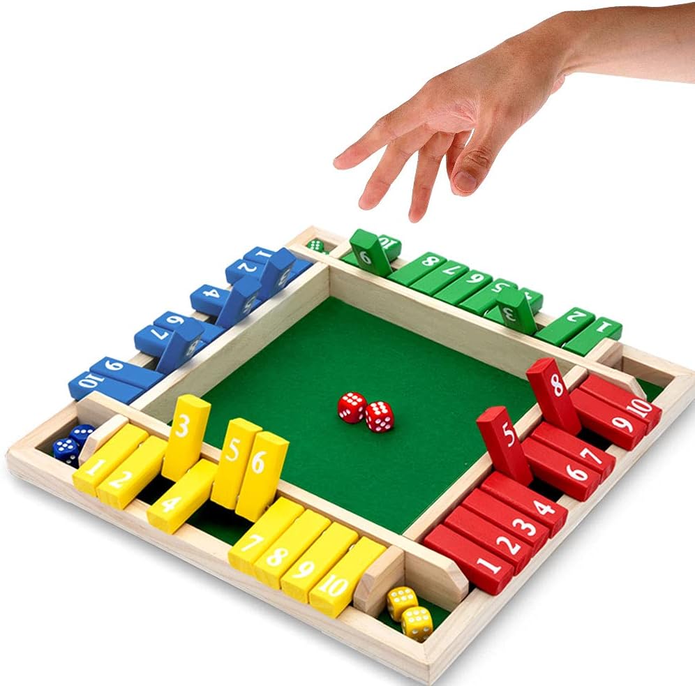 Detalle de Nicecho Shut The Box 8.74in Wooden Game 🎲