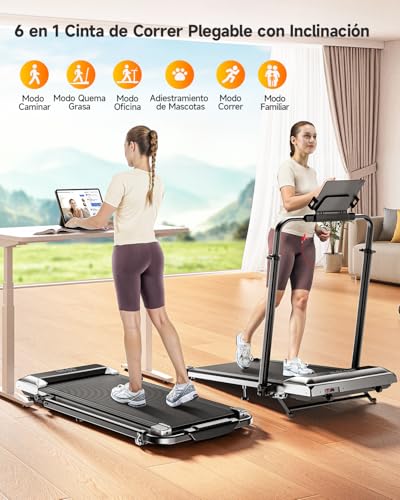 Detalle de Toputure 6 en 1 Cinta de Correr Plegable: altura e inclinación ajustables para casa u oficina