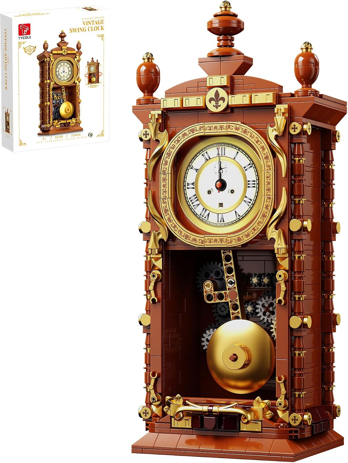 Detalle de TYCOLE Pendulum Clock Building Block Set, 751 Bricks