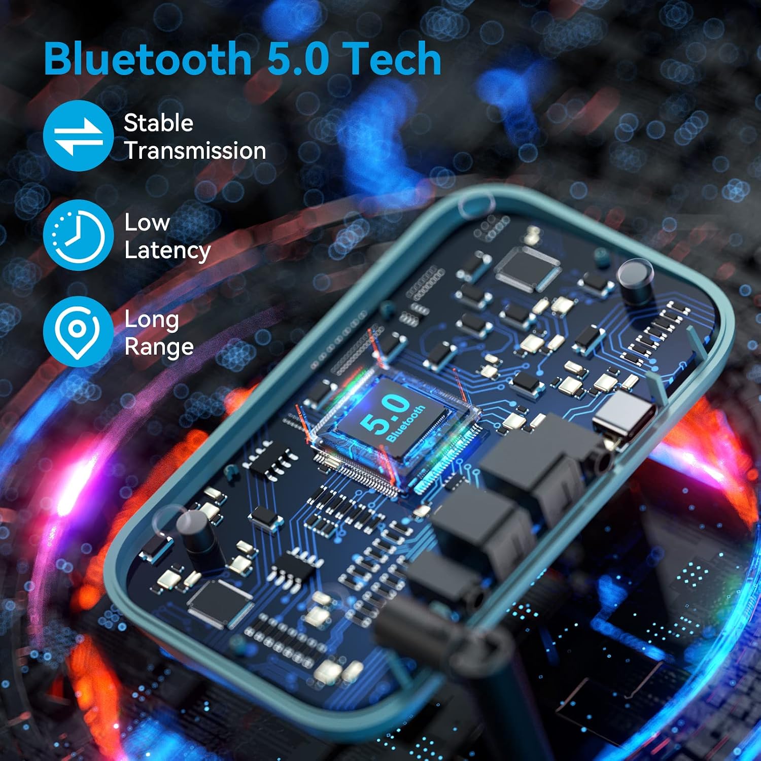 Detalle 2 de SOOMFON Bluetooth Transmitter 3-in-1 for TV