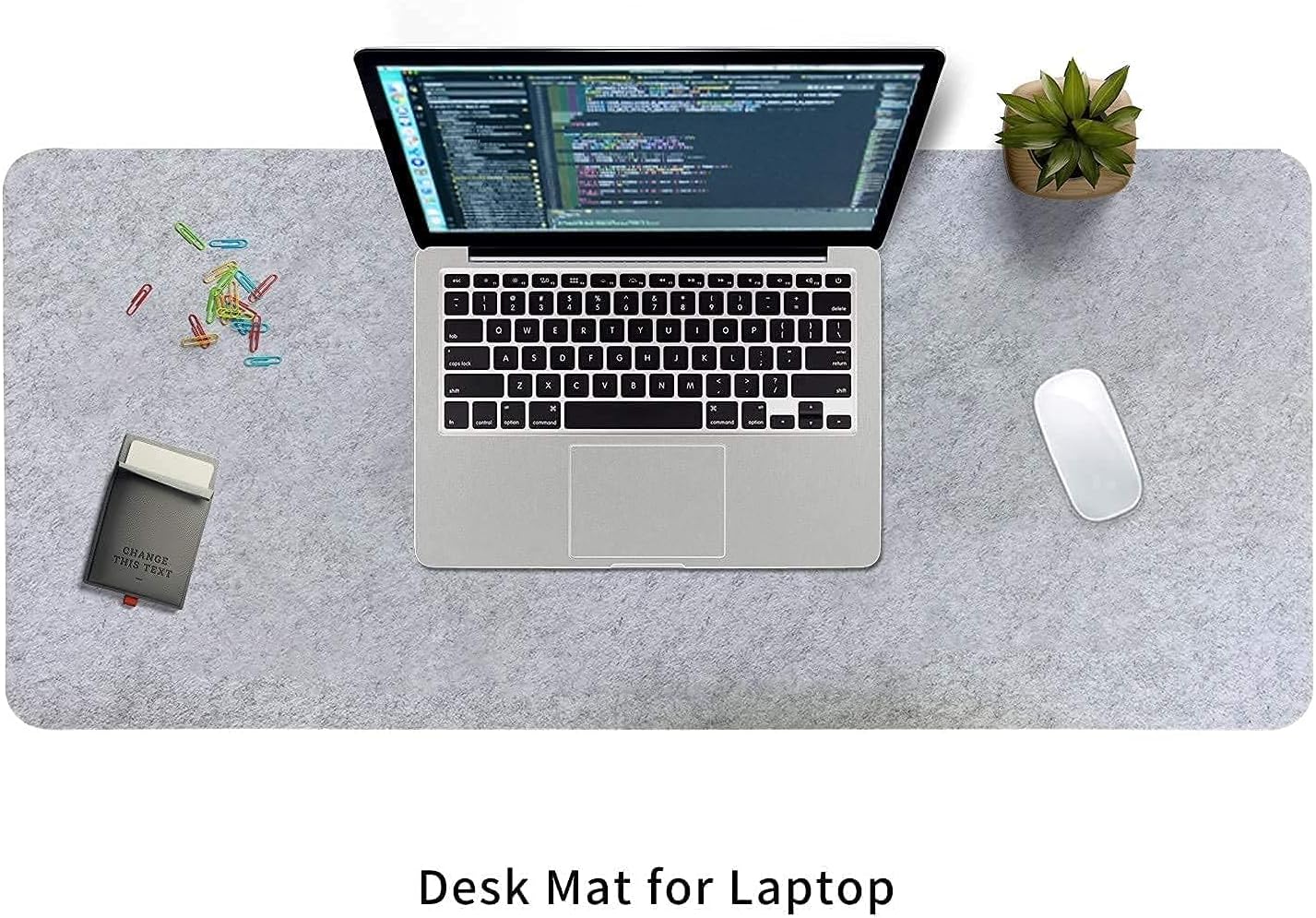 Detalle de DAWNTREES 140x60 cm Desk Mat – Extra Large Felt Desk Pad in Grey