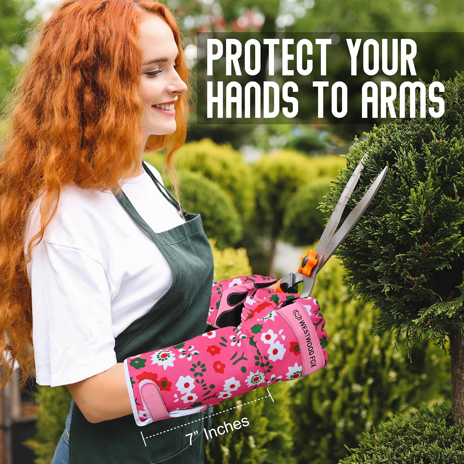 Thumbnail 6 de Leather gardening gloves thorn proof Pink M