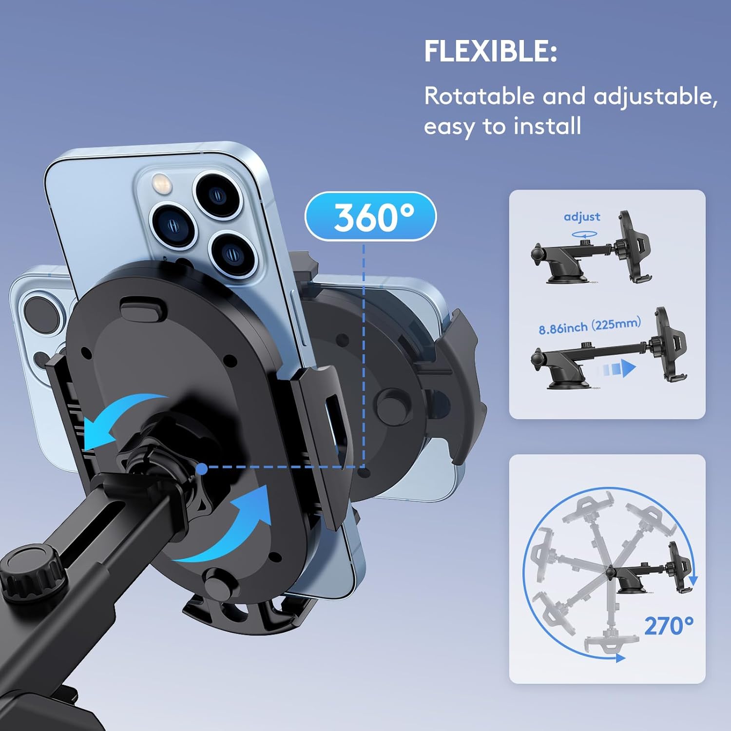 Thumbnail 5 de LOLBIU Universal Car Phone Holder 360°