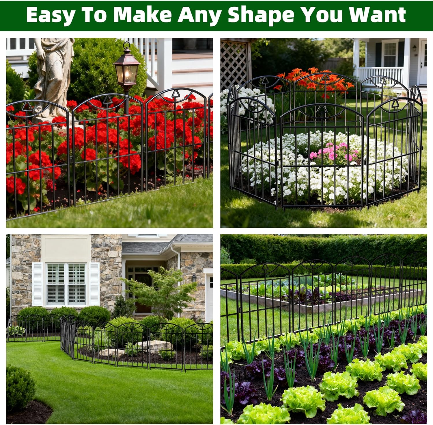 Thumbnail 4 de BOWDIMS,24 Panels Outdoor Decorative Garden Fence