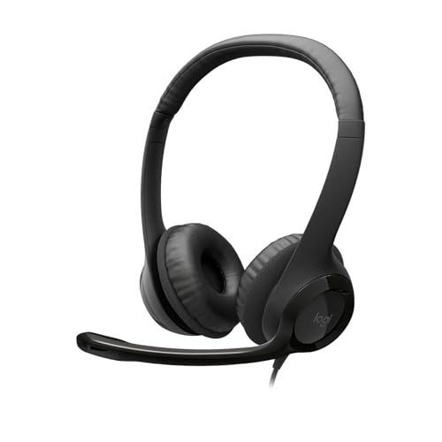 Detalle de Logitech H390 Kopfhörer mit Mikrofon – USB-Headset für klare Gespräche und hohen Tragekomfort
