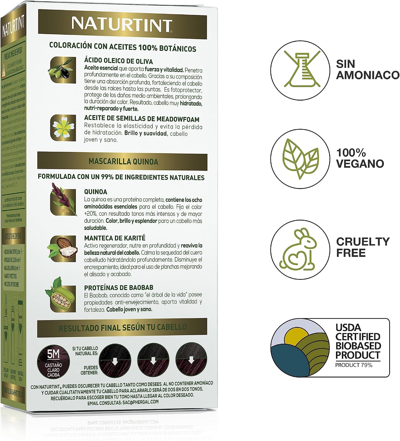 Thumbnail 4 de NATURTINT Biobased Castaño Claro Caoba 🌿 Tinte Natural Permanente