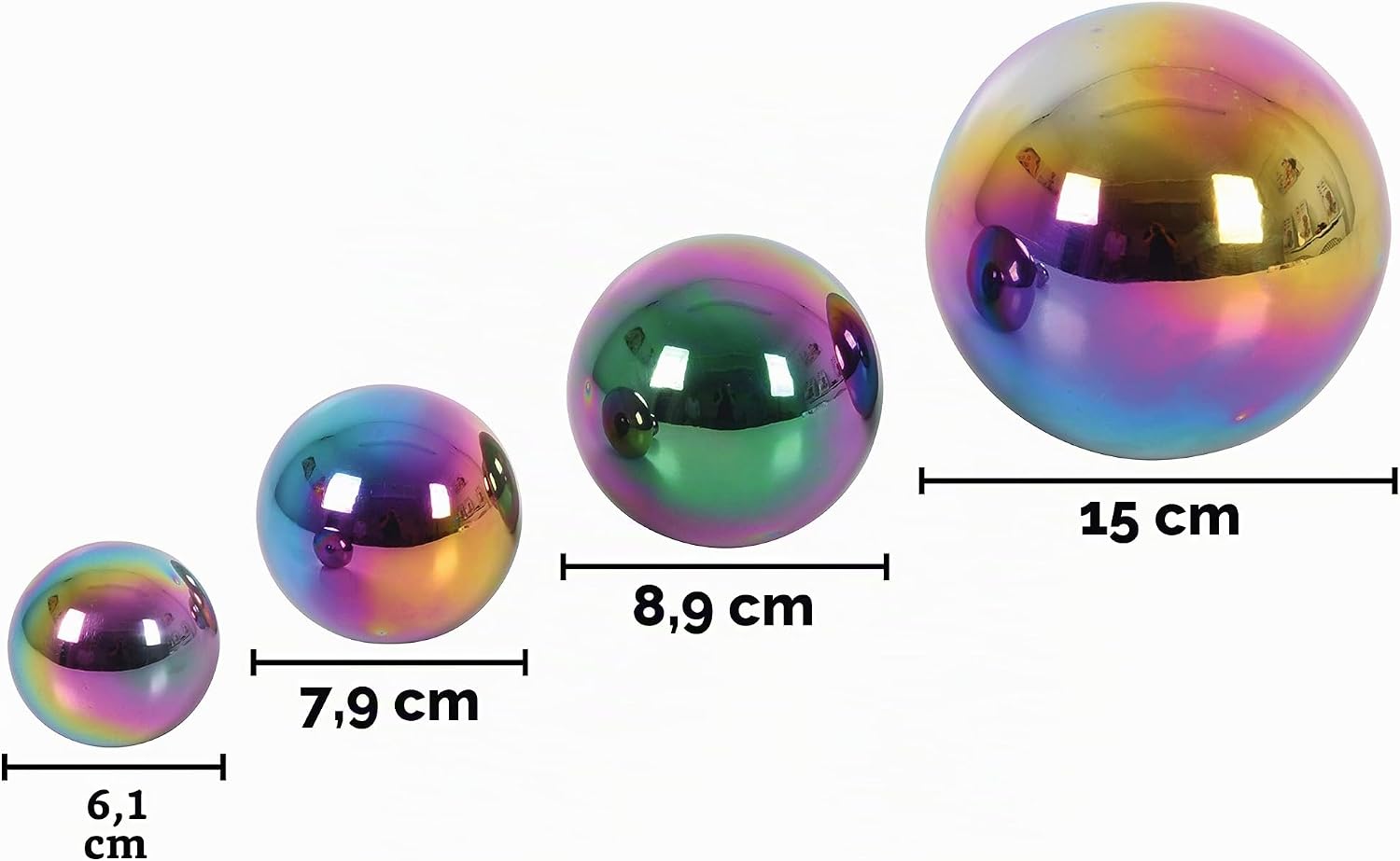Detalle de TickiT 72221 sensoriska spegelbollar, 4-pack i rostfritt stål