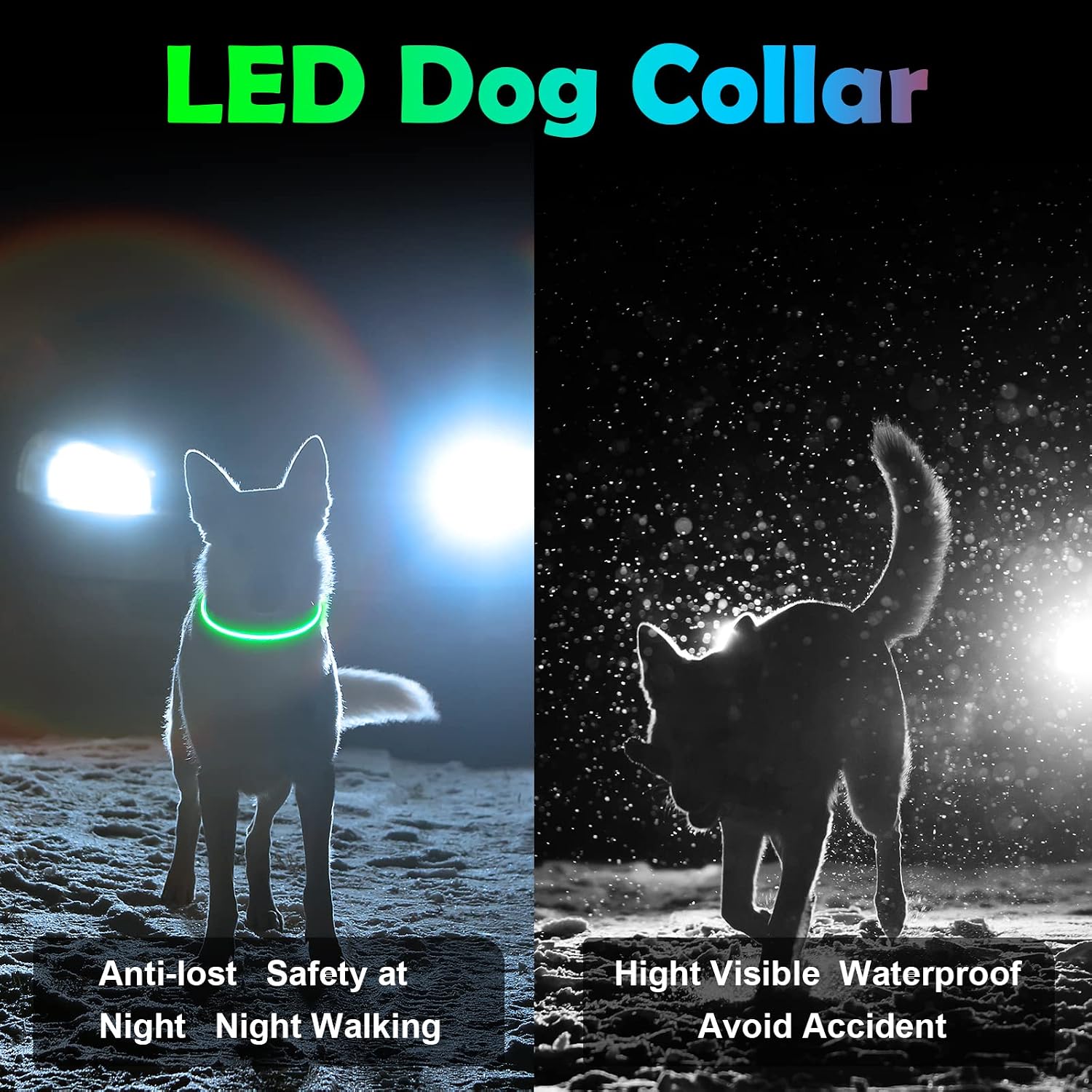 Thumbnail 5 de AUAUY Collare Luminoso per Cani 70 cm 🐕