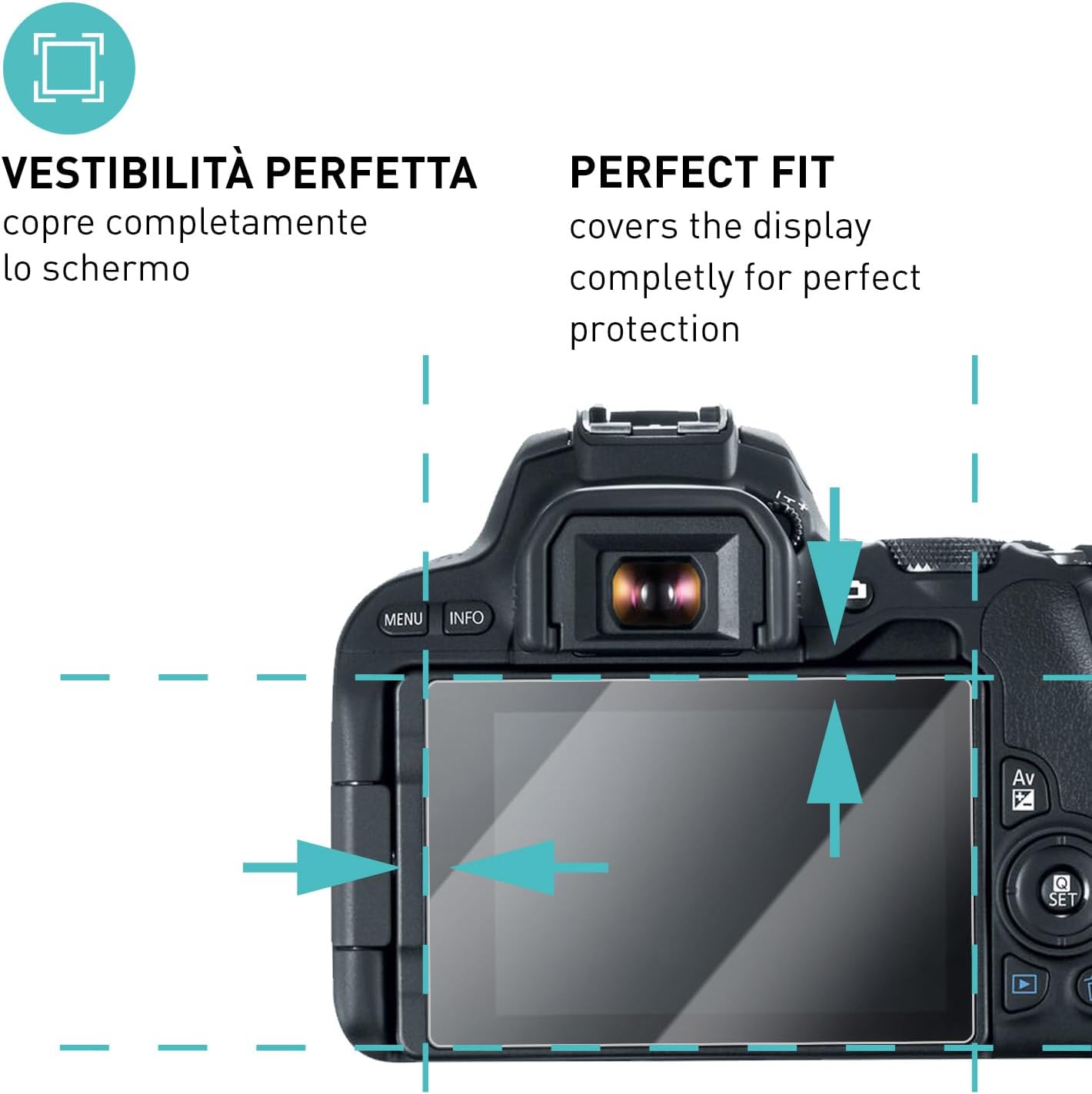Thumbnail 2 de Smartect Vetro Temperato per Canon EOS 200D – 2 pezzi, Clear, 0,3 mm, 9H