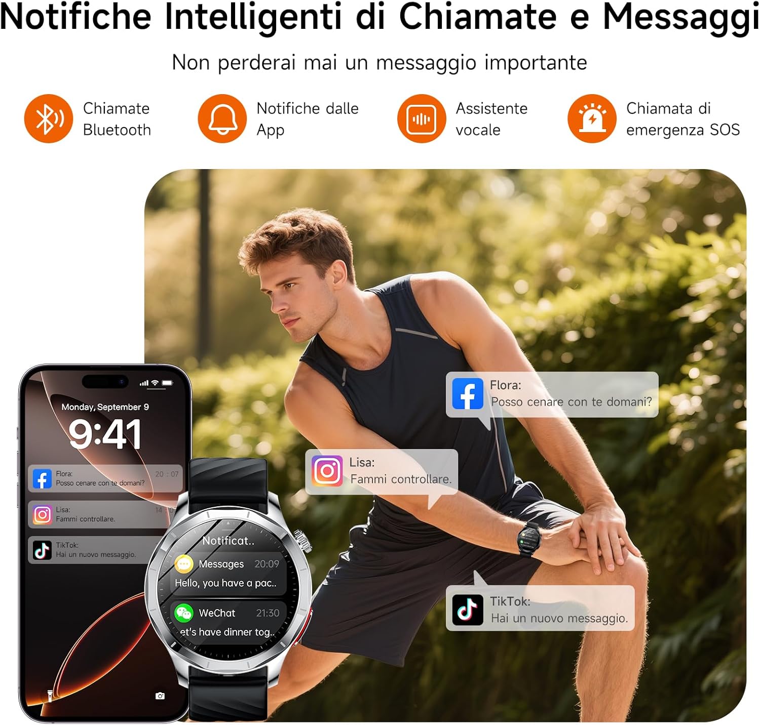Detalle de Lgnitek 2026 Smartwatch Uomo con ECG, HRV e Monitoraggio Salute – AMOLED 1,43