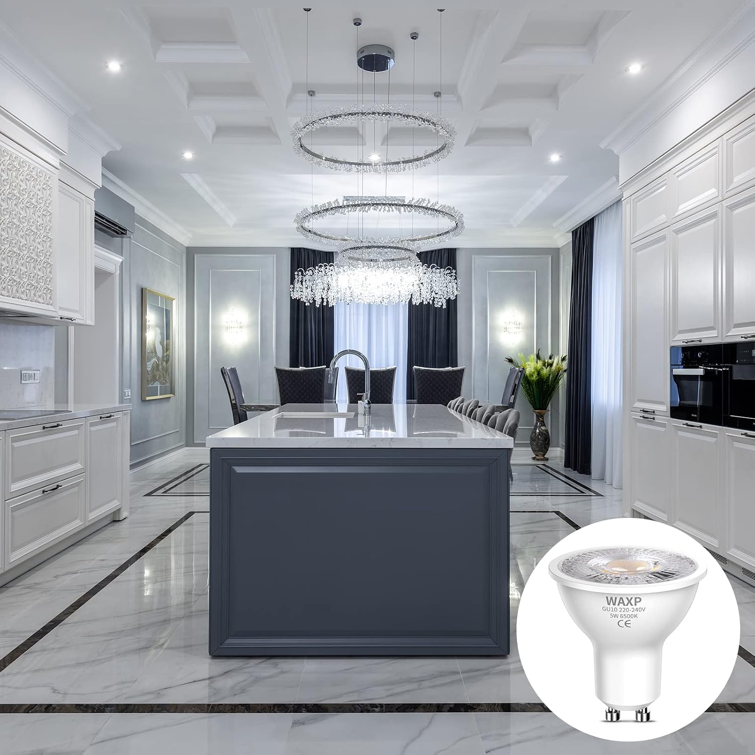 Detalle 2 de WAXP GU10 LED Spotlight Bulbs 5W (Cool White, 6500K) – 10 Pack