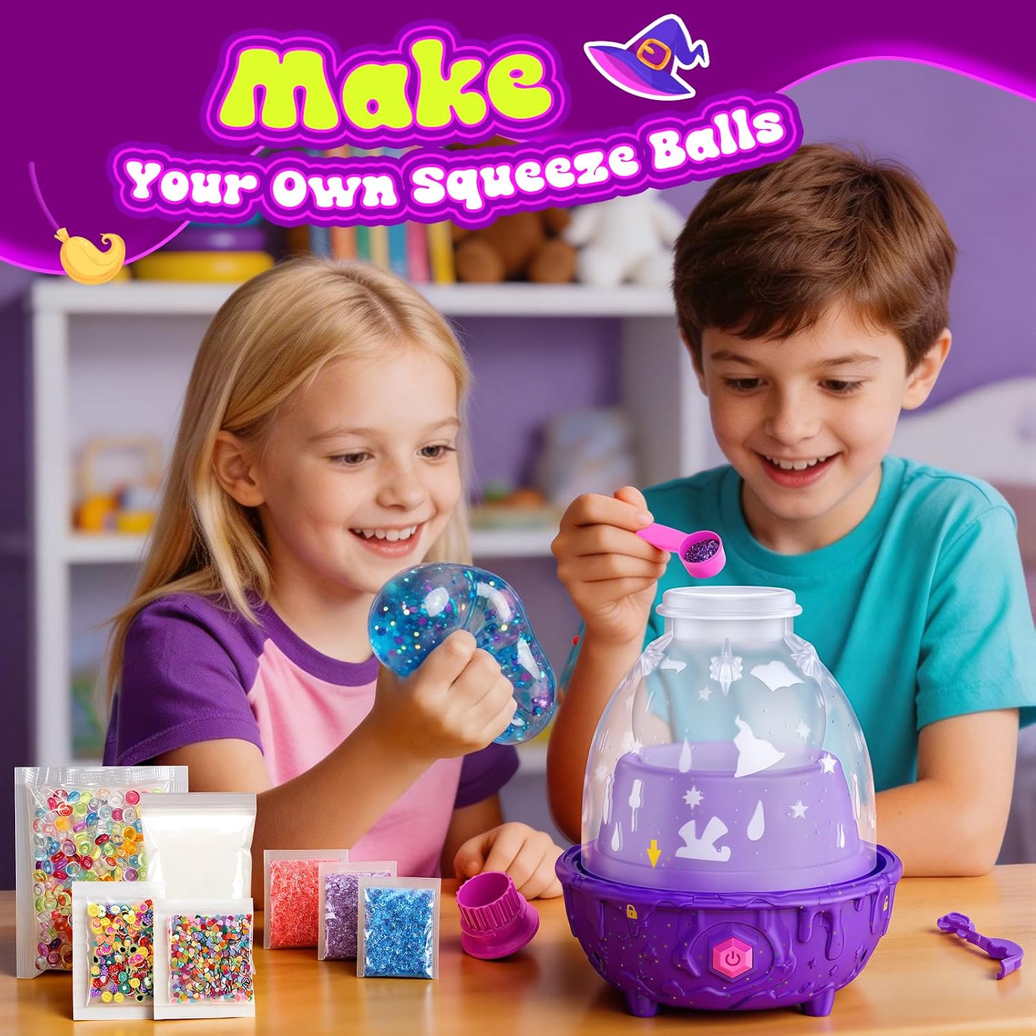 Detalle de HCHILDHOOD DIY Squishy Making Kit with Auto-Inflation, 8 Balloons and Reusable Clips