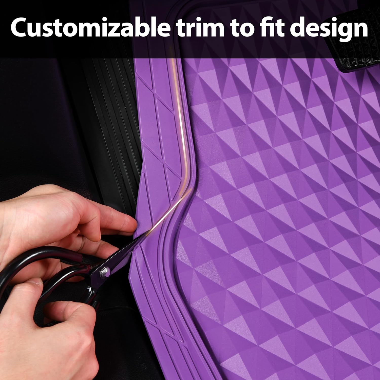 Thumbnail 6 de CAR PASS Heavy Duty Rubber Purple Floor Mats