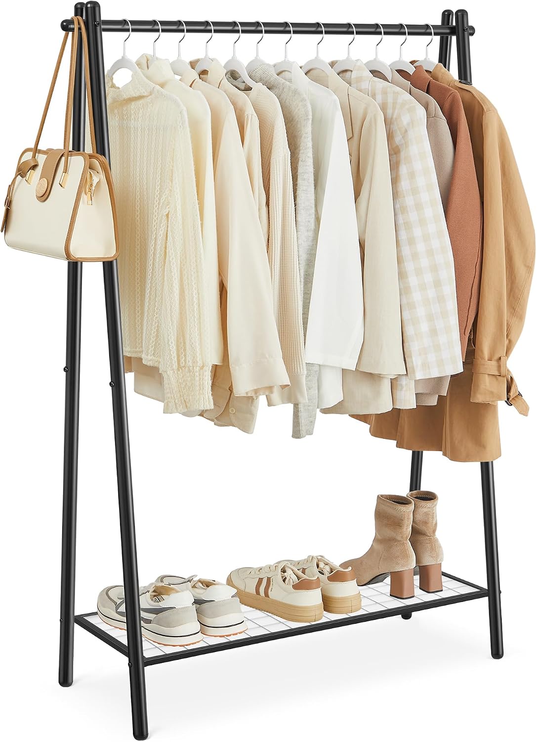 SONGMICS Kleiderständer HSR23BK – robuster Stahlrahmen, 33,5 x 92,5 x 153 cm