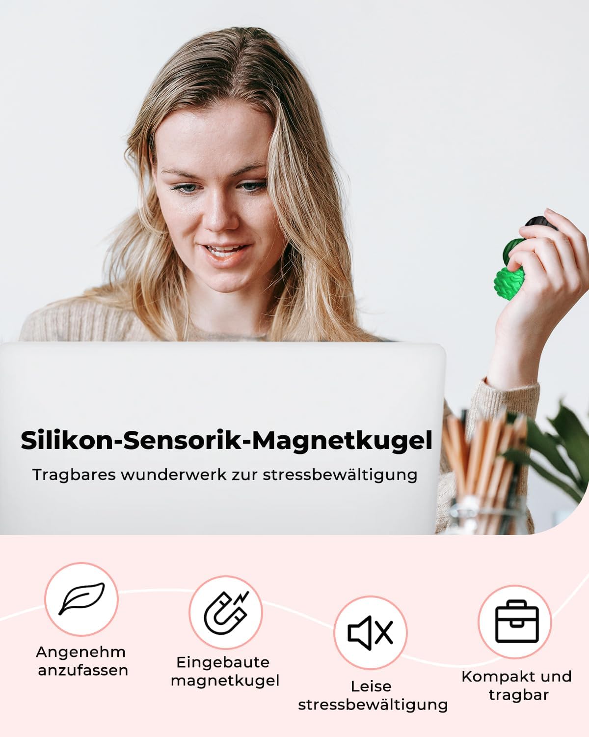 Detalle de XYOFUN Magnetische Silikon-Fidget-Toys, 8er-Set in Violett – Stressabbau für Büro und Zuhause