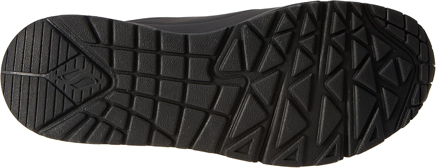 Detalle de Skechers Damen Uno Stand On Air Weit Trainer – Schwarz, Durabuck Mesh, Weitpassform