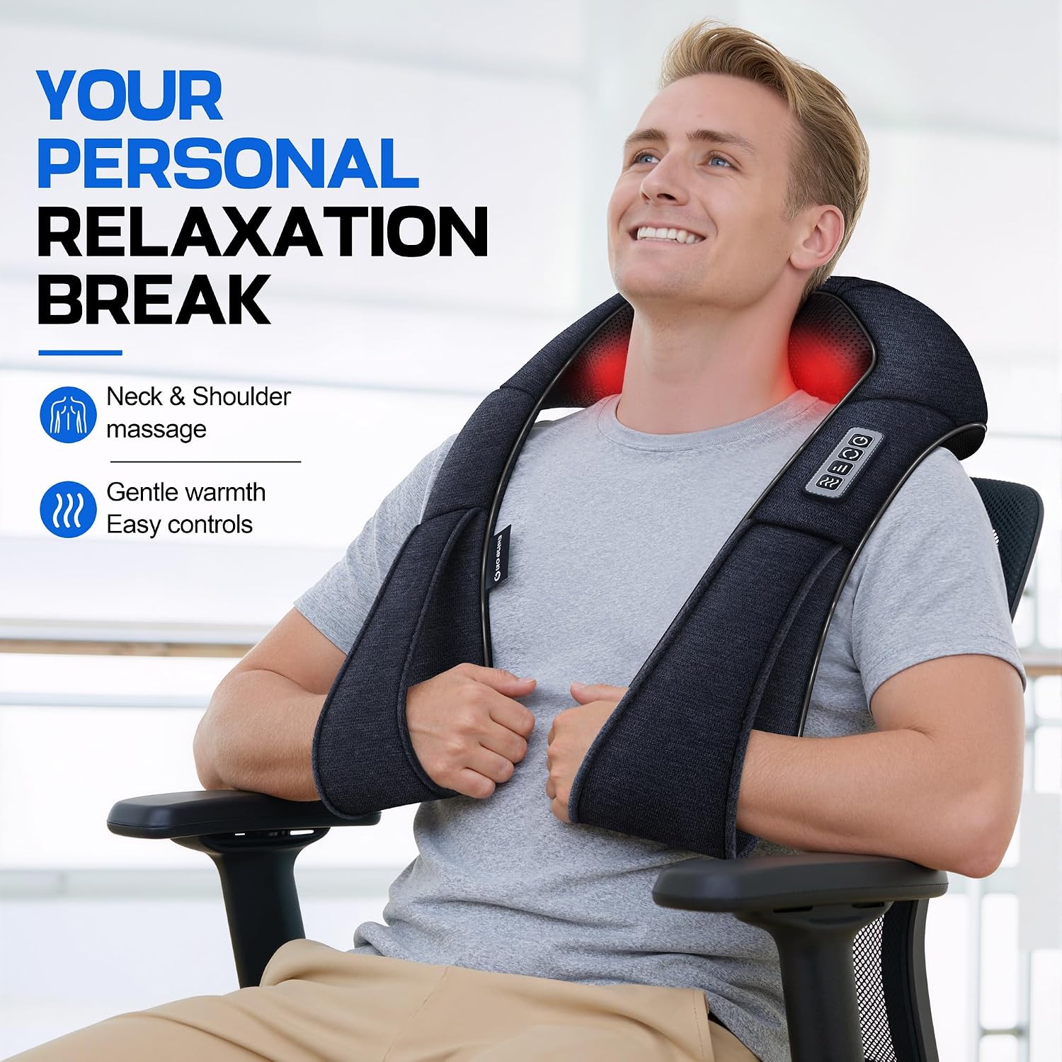 Detalle de Mo Cuishle Shiatsu Neck and Back Massager with Heat — 4D Deep Tissue Kneading