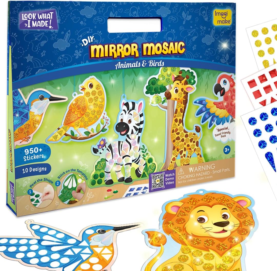 IImagimake Mirror Mosaic Animals & Birds Kids Art Set
