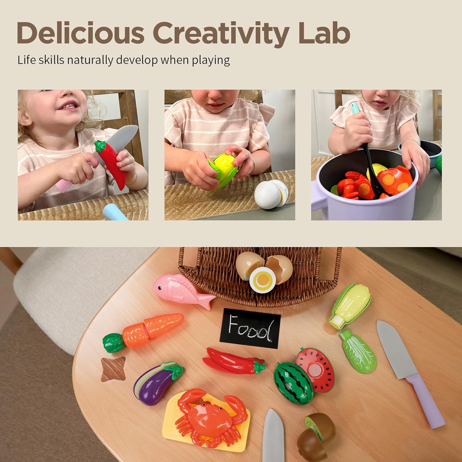 Thumbnail 2 de GILOBABY Kids Play Kitchen 22‑Piece Set