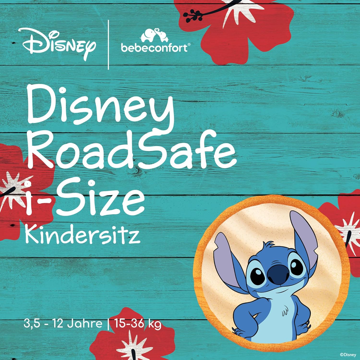 Thumbnail 1 de Bebeconfort Disney RoadSafe i-Size: Klappbarer Kindersitz mit Rückenlehne (3,5–12 Jahre, 100–150 cm) – Stitch Disney