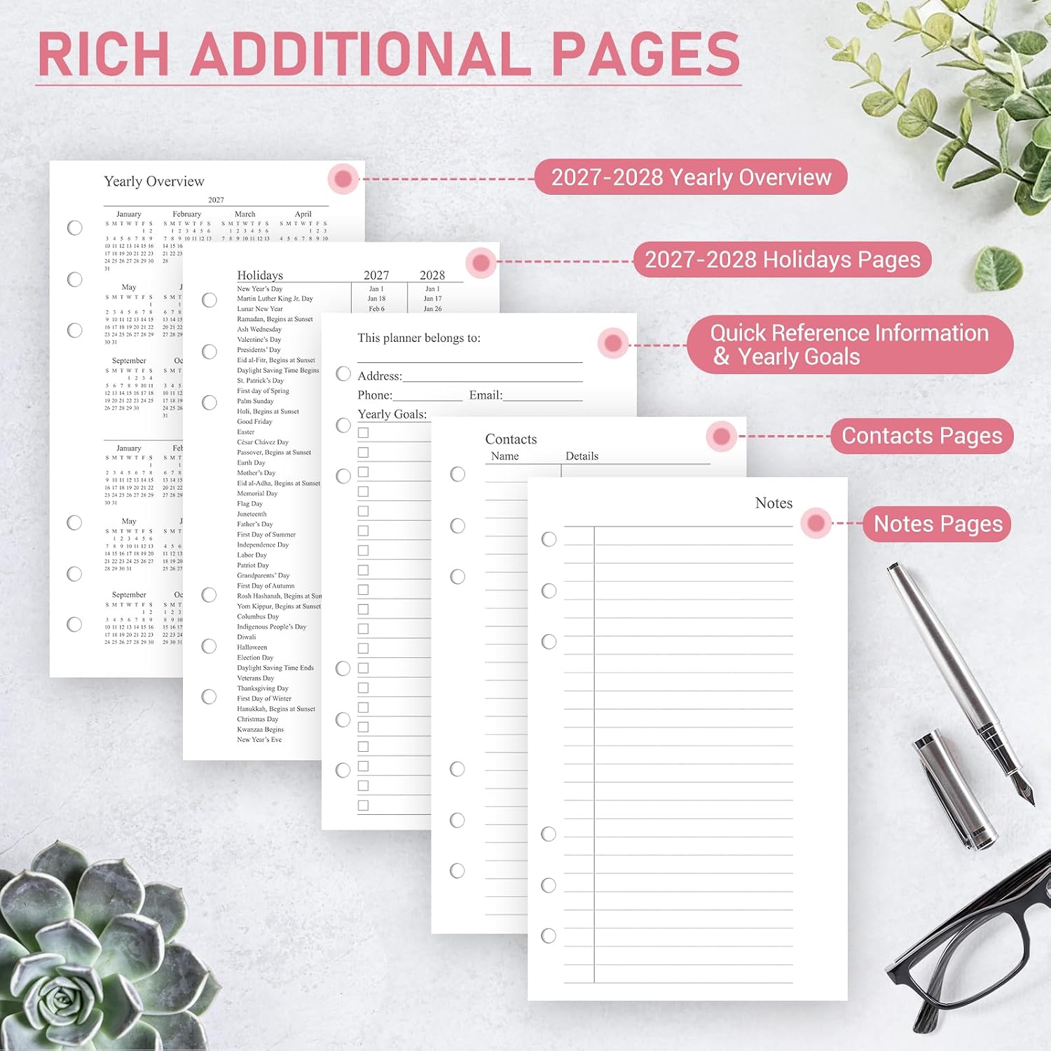Detalle 2 de Monthly Planner Refill, 2027-2028