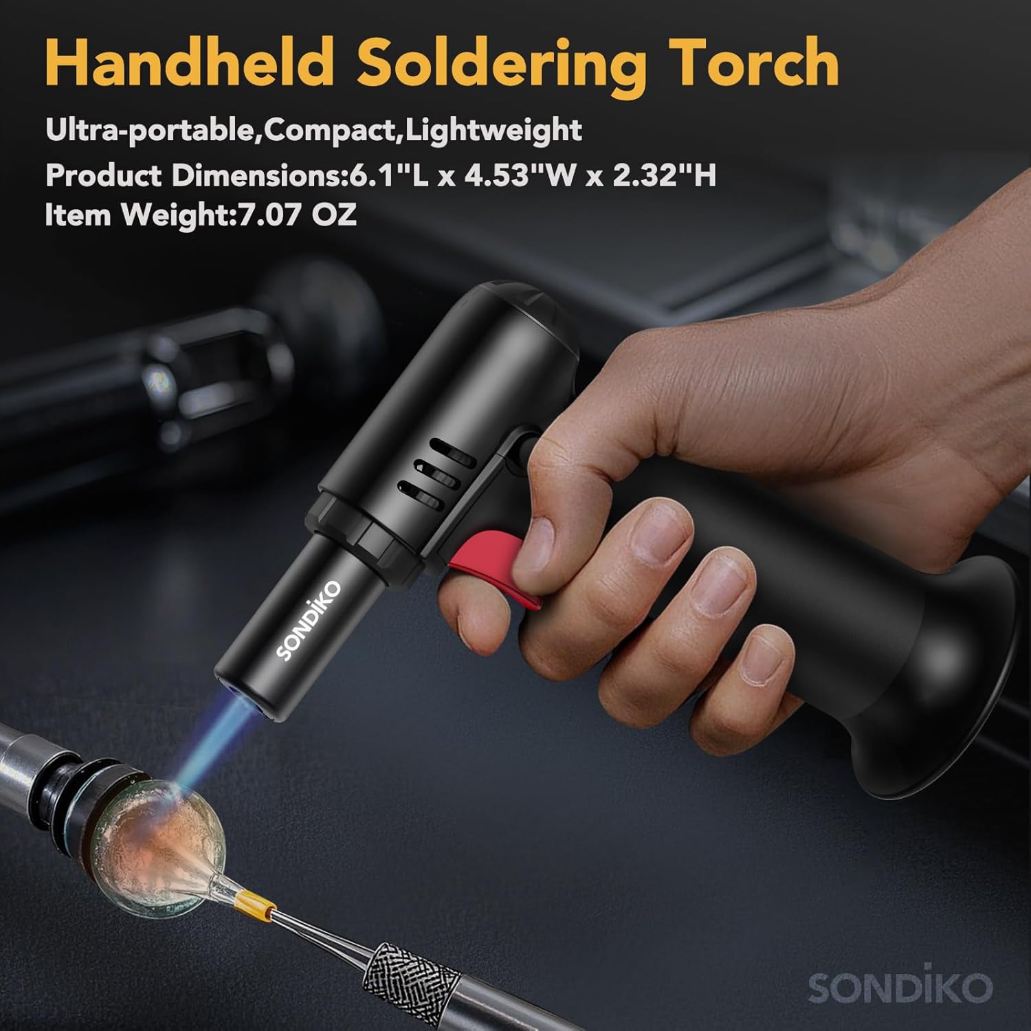 Thumbnail 4 de Sondiko S907 kitchen blow torch with fuel gauge