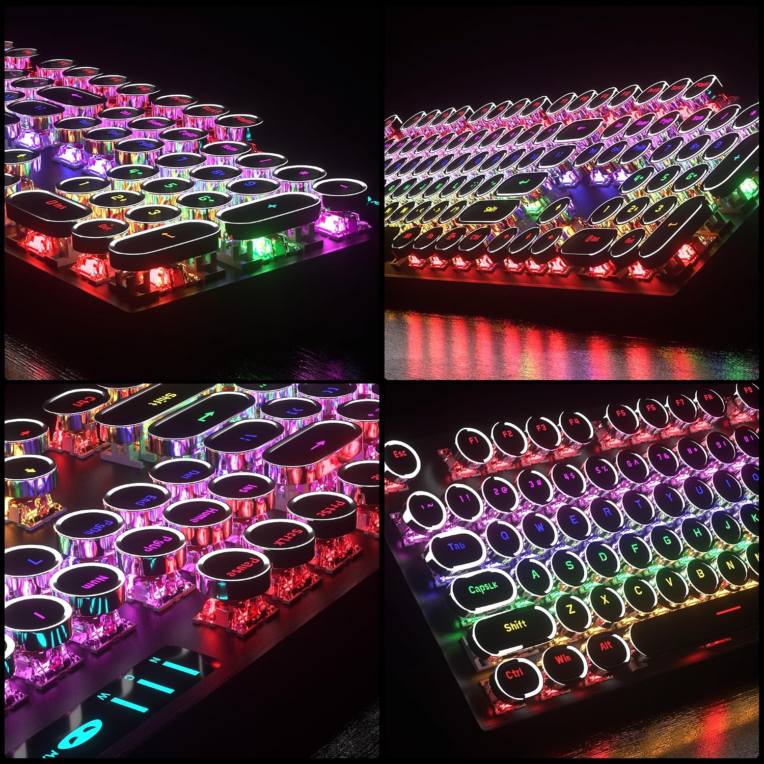 Thumbnail 5 de Camiysn Retro Typewriter Keyboard and Mouse Combo, 104 Keys, Linear Red Switches