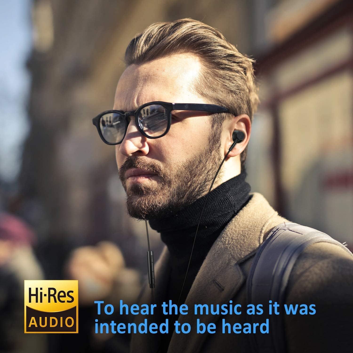 Detalle de BENEWY Hi-Res Extra Bass Earbuds with Inline Mic and 3.5mm Jack