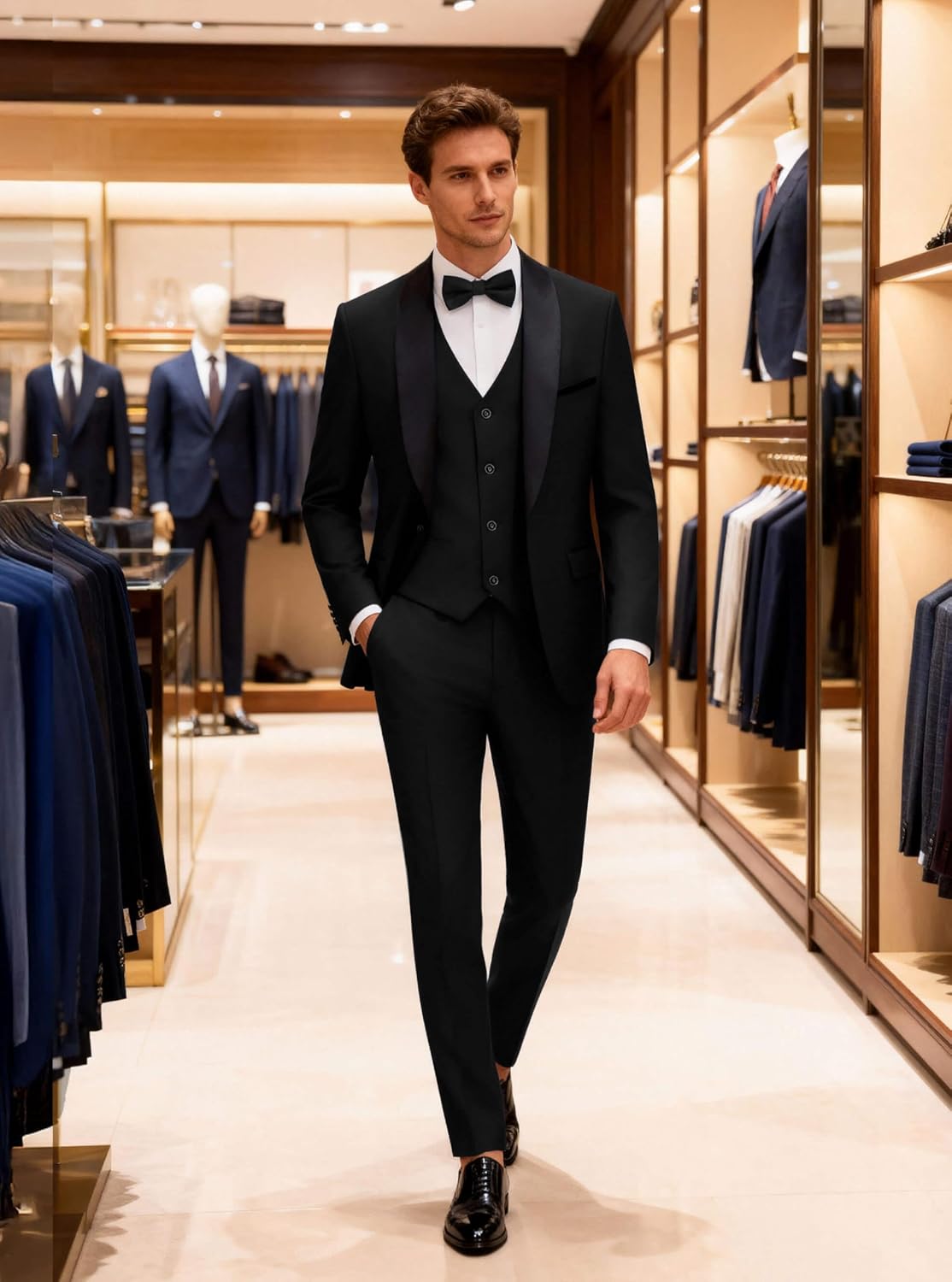 Detalle de WULFUL Slim Fit 3-Piece Tuxedo Suit Set