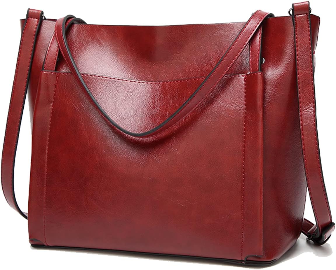 Detalle de Aileese Women's Soft PU Leather Handbags: Large Capacity Retro Tote