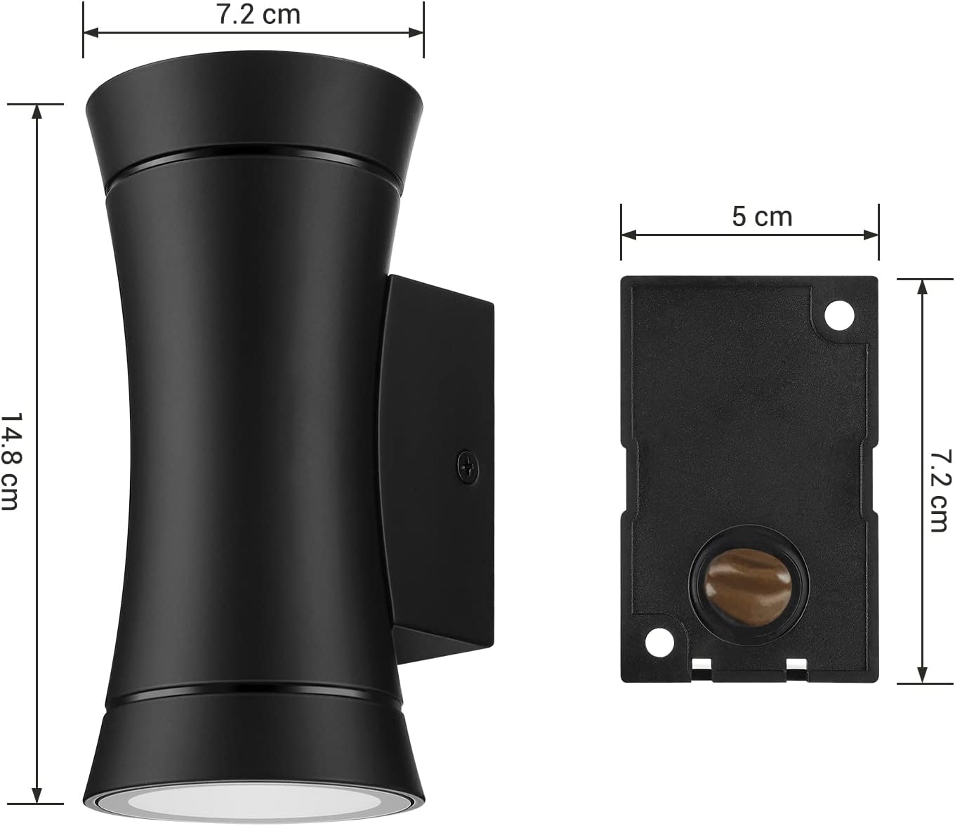 Thumbnail 6 de EDISHINE Up Down Outside Lights (Waterproof IP44) – Outdoor Wall Lights 2 Pack, Matte Black