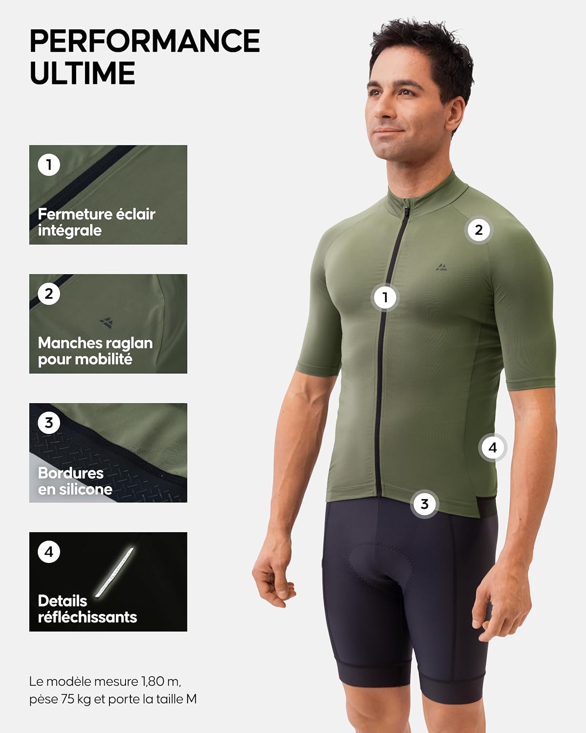 Thumbnail 2 de DANISH ENDURANCE Maillot de cyclisme manches courtes homme : léger, respirant et coupe ajustée