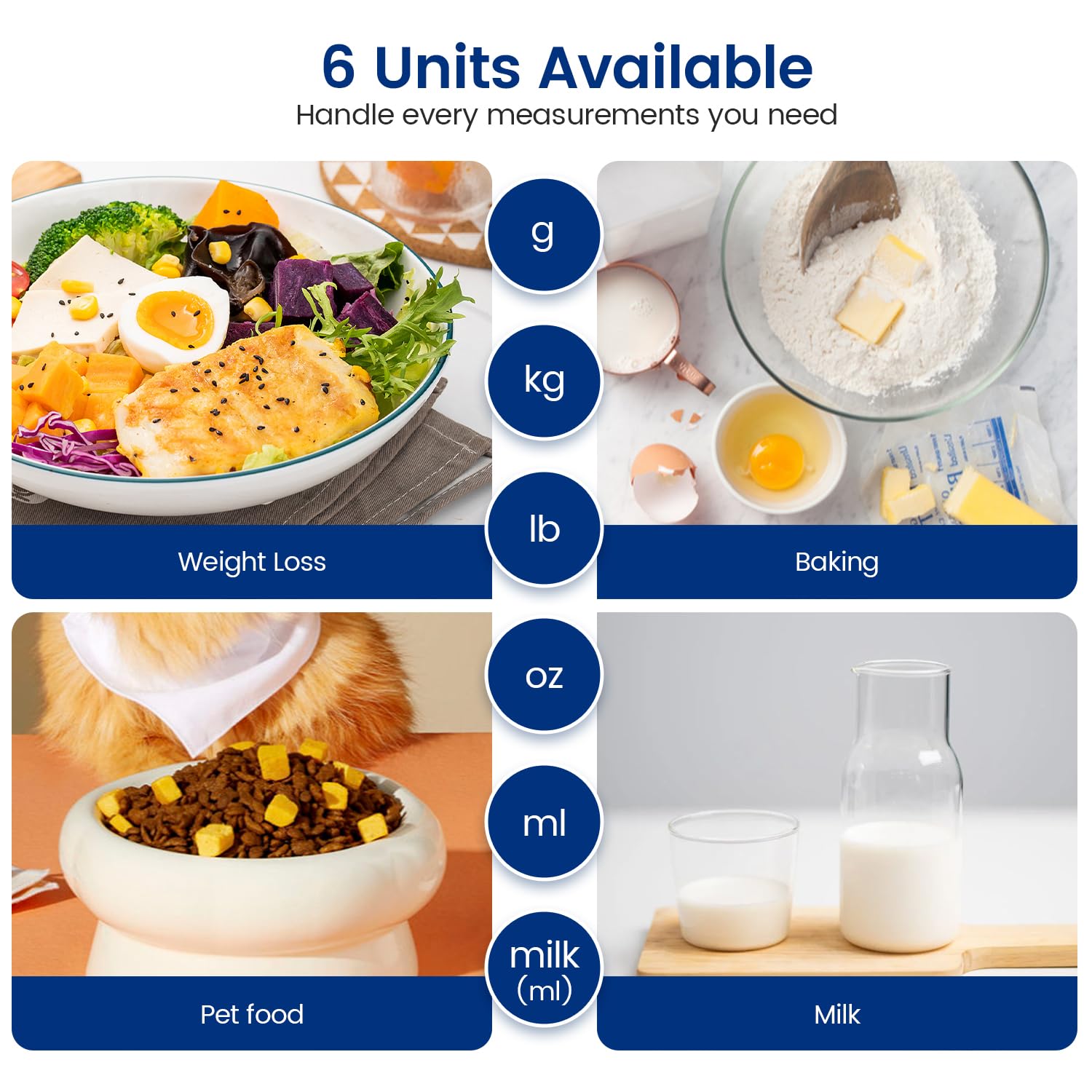 Thumbnail 1 de Balance de cuisine numérique Rechargeable & 15 kg – précision 1 g / 0,1 oz, USB-C