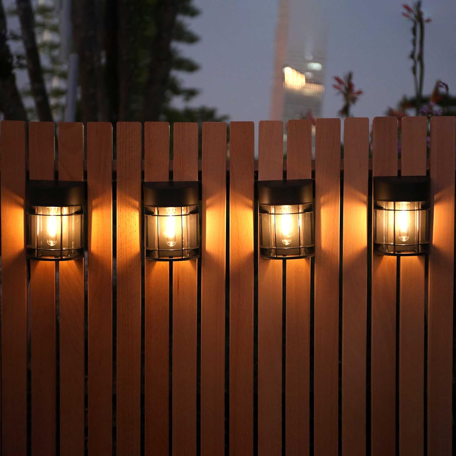 Detalle 1 de DOESLAG SL012 Solar Fence Lights, 12-Pack, Waterproof Warm White LEDs