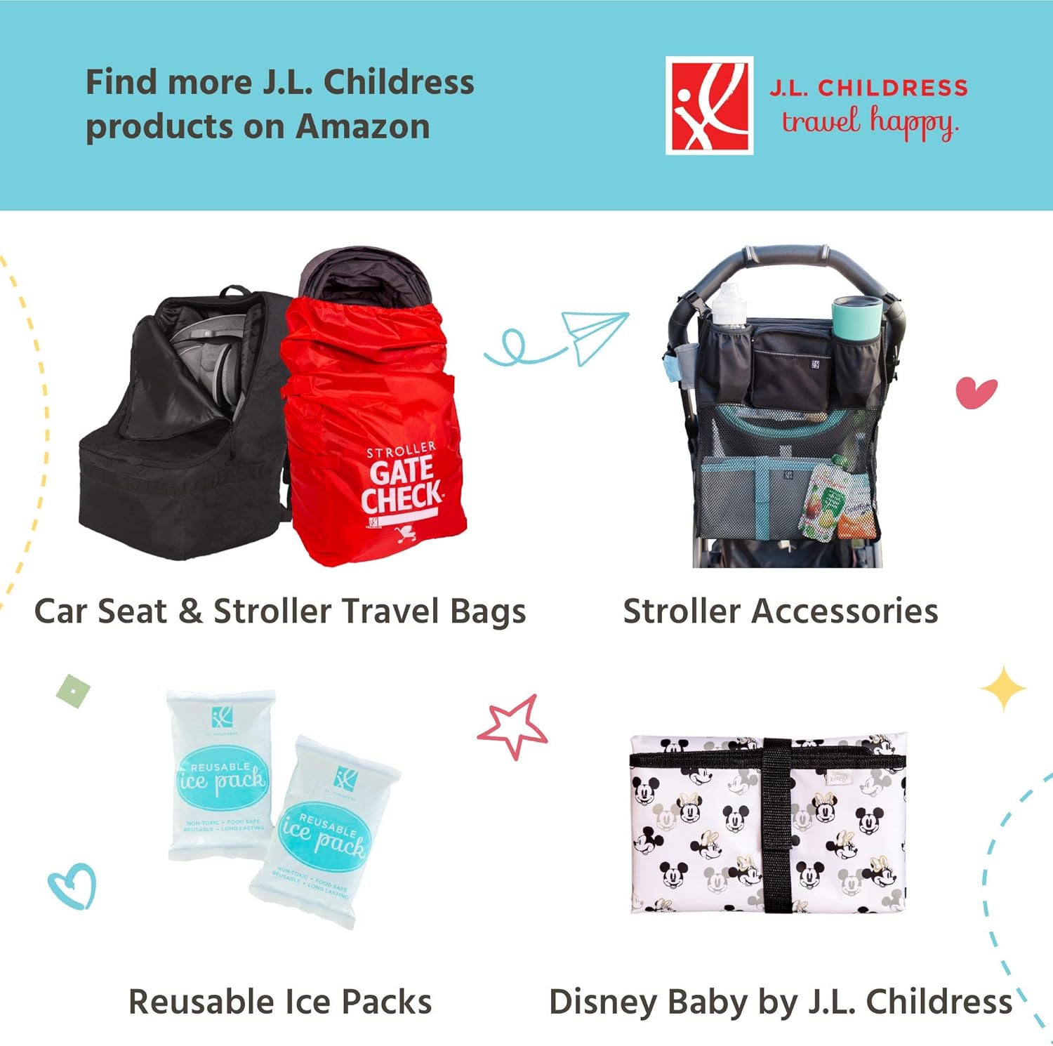Detalle de J.L. Childress MaxiCOOL Breastmilk Cooler – 4 Bottles Insulated Travel Bag with Ice Pack