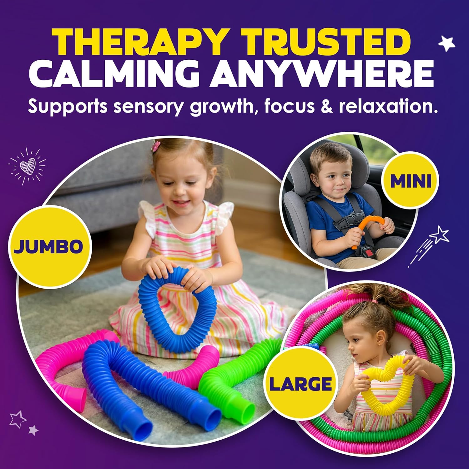 Thumbnail 5 de Nutty Toys Pop Tubes Large 8-Pack sensory toy