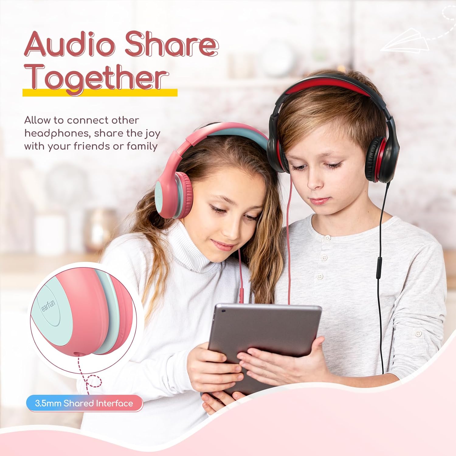 Thumbnail 6 de EarFun Kinder Kopfhörer mit Kabel – Lautstärkebegrenzer 85/94 dB, faltbar & Over-Ear