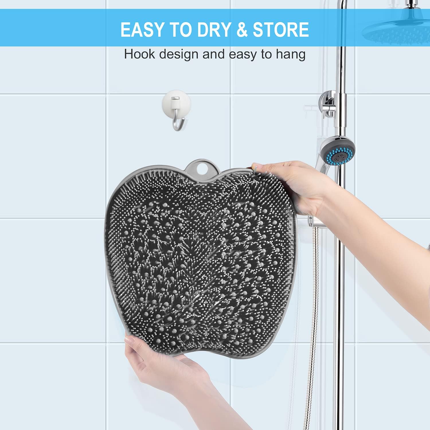 Thumbnail 6 de BESKAR XL Large Foot Scrubber Mat for Shower — Non-Slip Suction-Cup Foot Cleaner & Massager