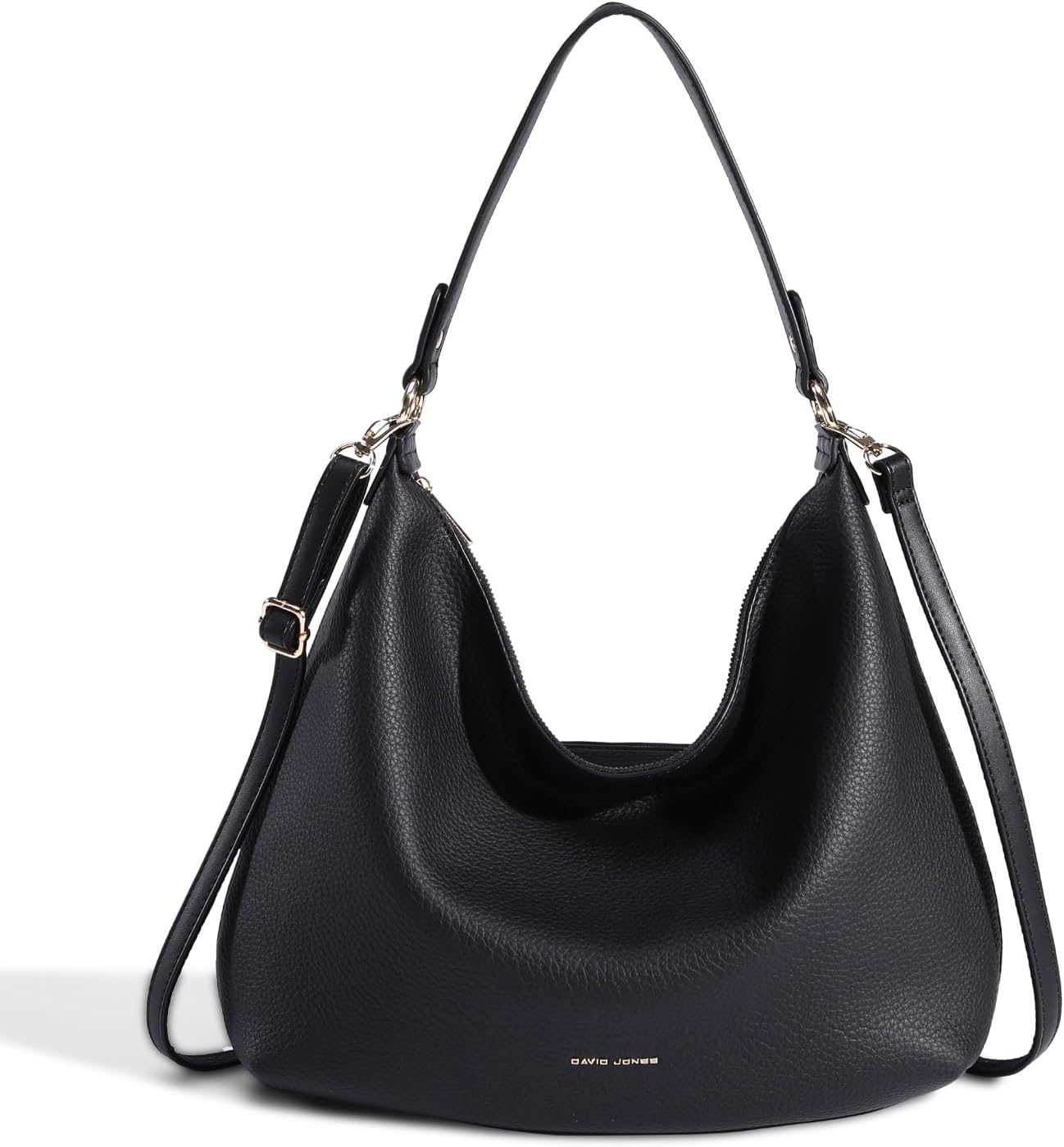 Thumbnail 5 de David Jones Hobo cabas beige en simili cuir souple, porté épaule et bandoulière ajustable