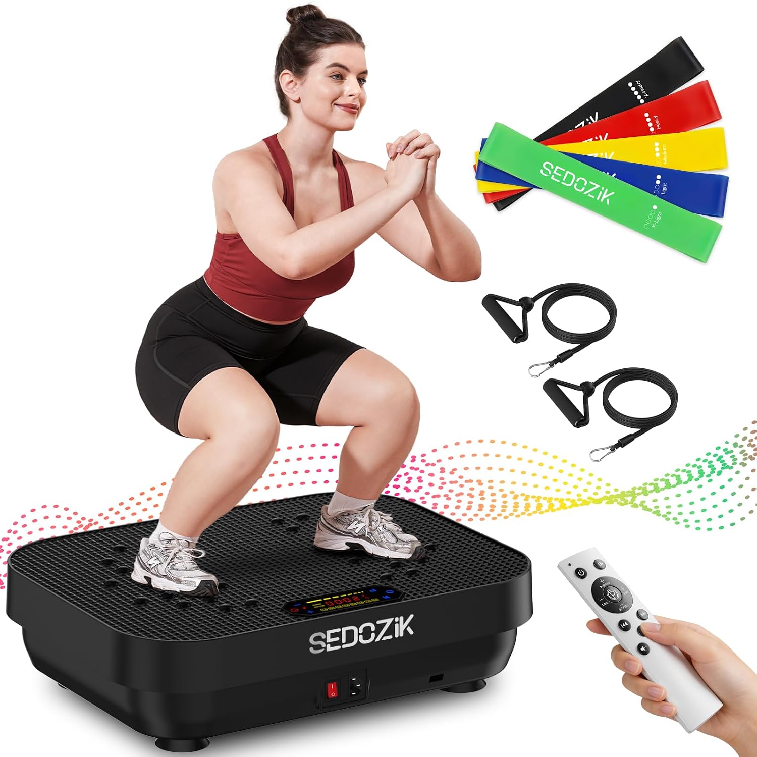 Detalle de SEDOZIK Vibration Plate Exercise Machine (450 lb Capacity) with Bluetooth, 120 Speeds & Resistance Bands