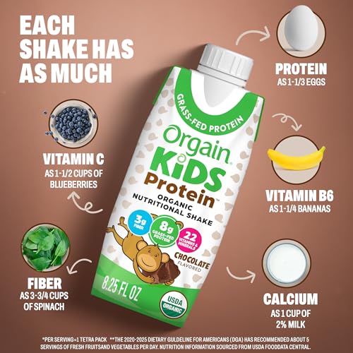 Thumbnail 6 de Orgain Organic Kids Dairy 8g Protein Shake, Chocolate (8.25 oz, 12pk)