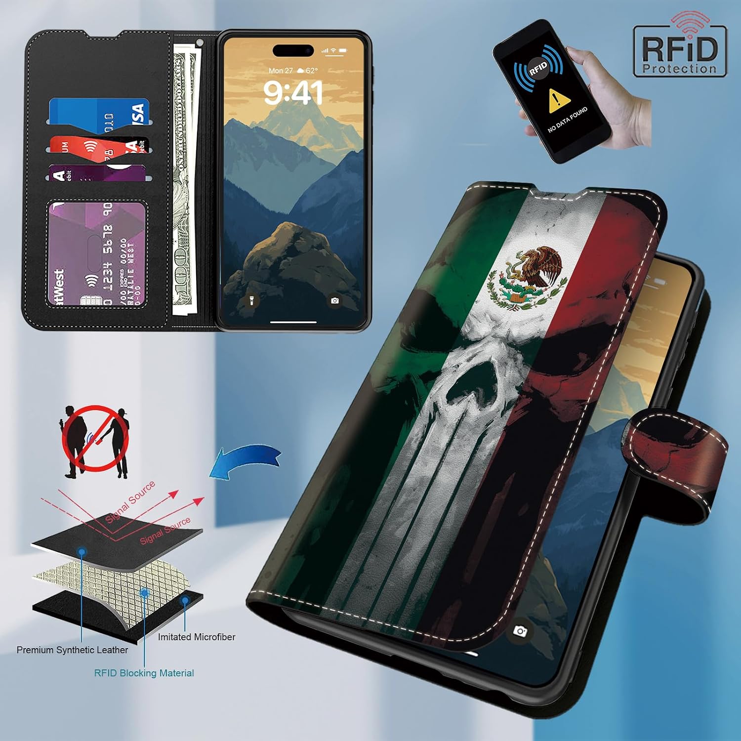 Detalle 1 de RYUITHDJP Wallet Phone Case for Samsung Galaxy A15 5G